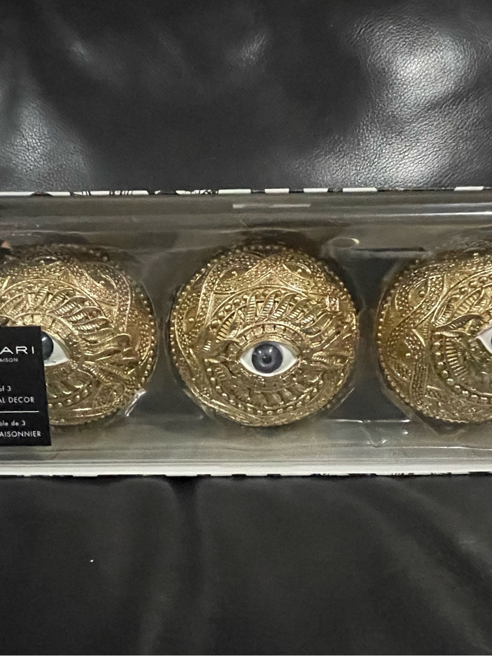 Tahari Gold Eye Decorative Orbs - Set of 3